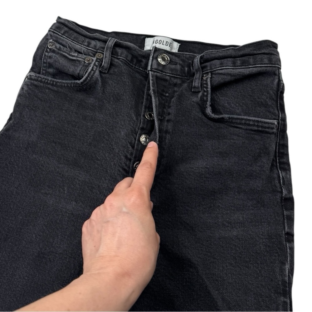 Agolde Riley High Rise Jeans Black - Picture 7 of 13